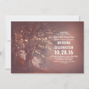 Arbre de lumières à cordes Invitations de mariage 