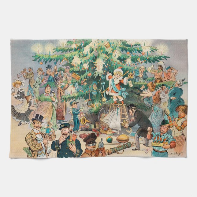 Arbre de Noël (1902) Serviette de cuisine (Horizontal)