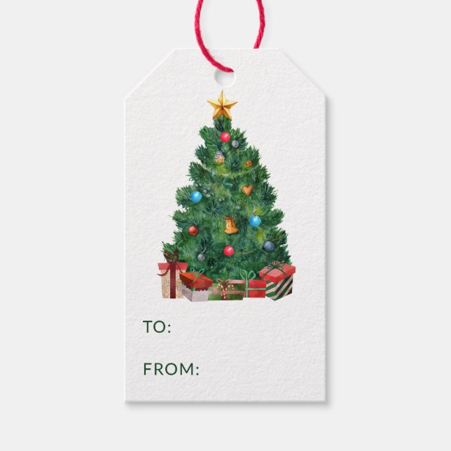 Arbre de Noël à partir des étiquettes cadeaux (Devant)