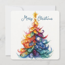 Arbre de Noël arc-en-ciel en carte personnalisable