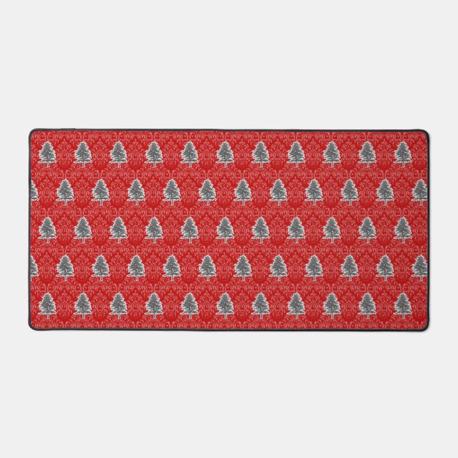 Arbre de Noël artistique Motif gris rouge vacances (Recto)