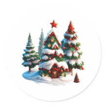 Arbre de Noël, autocollants de la nouvelle année, 