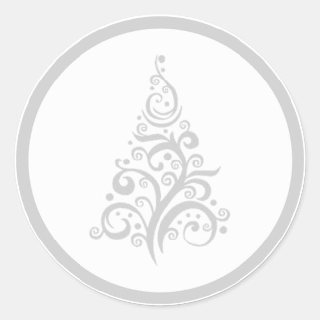 Arbre de Noël avec sticker tourbillons gris argent (Devant)