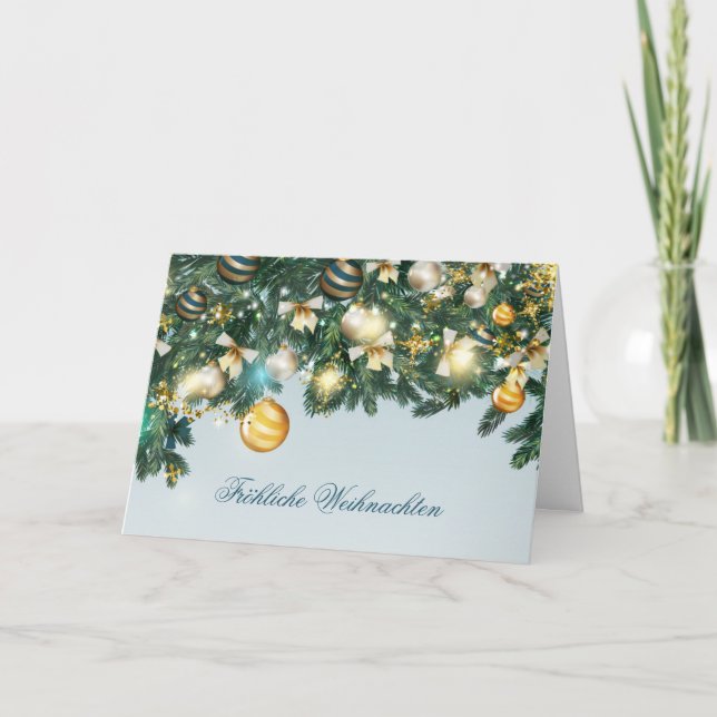 Arbre de Noël, baubles Carte de vacances allemande (Devant)