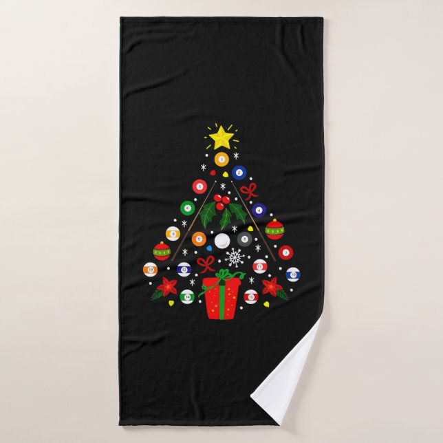 Arbre de Noël Billiard (Serviette de bain)