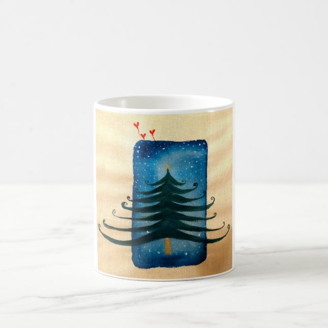 Arbre de Noël Blanc 325 ml Mug blanc classique (Centre)