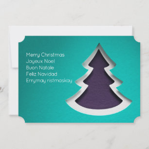 Arbre de Noël bleu, Carte photo à deux côtés