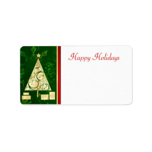 Arbre de Noël - bonnes fêtes étiquettes postale