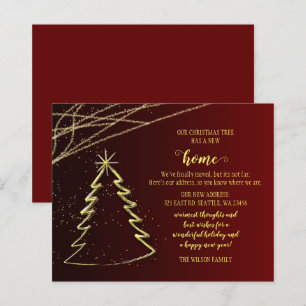 Arbre de Noël Budget Nous avons déménagé Carte de 