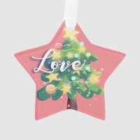 Arbre de Noël Carton Hope & Love Ornament rose