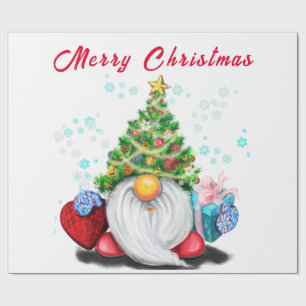 Arbre de Noël Casquette Gnome avec Papier cadeau