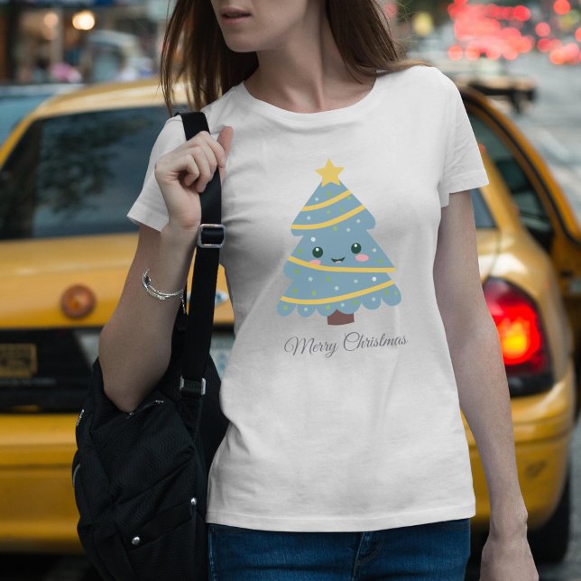 Arbre de Noël de Kawaii sur T-shirt femme (Kawaii Christmas Tree Woman's T-Shirt)