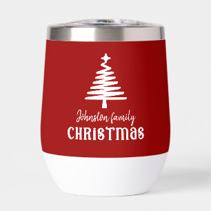 Arbre de Noël de la famille personnalisée rouge