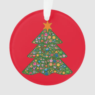 Arbre de Noël d'Emoji et coeur rouge de Built4Lov