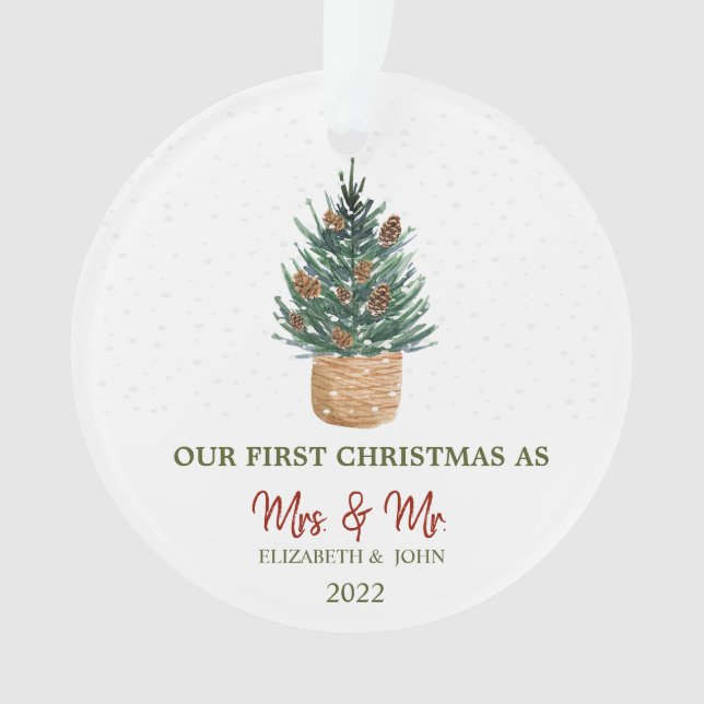 Arbre de Noël enneigé notre premier Noël  (devant)