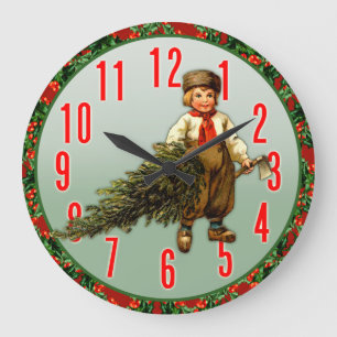 Arbre de Noël et horloge de Noël