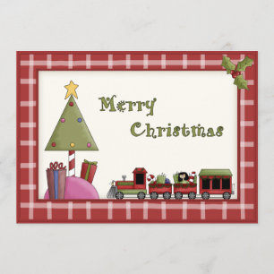 Arbre de Noël et invitation mignons de partie de