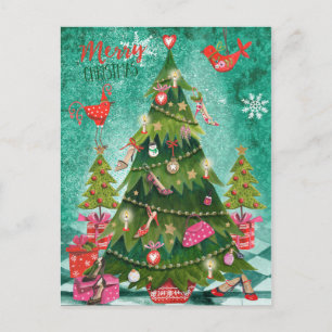 Arbre de Noël féminin   Carte de vœux photo de vac
