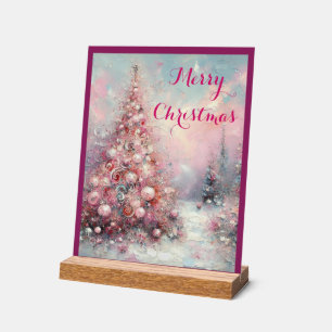 Arbre de Noël impressionniste Whimsical rose