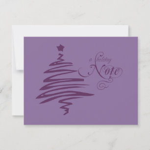 Arbre de Noël mauve Cartes de notes plats modernes