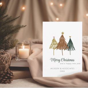 Arbre de Noël minimaliste   Carte de vacances d'en