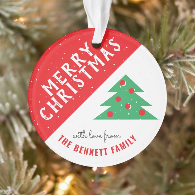 Arbre de Noël moderne rouge et vert Famille Vacanc (Arbre)