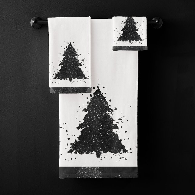 Arbre de Noël Moody | Onyx Silvery Black Splatter (Créateur téléchargé)