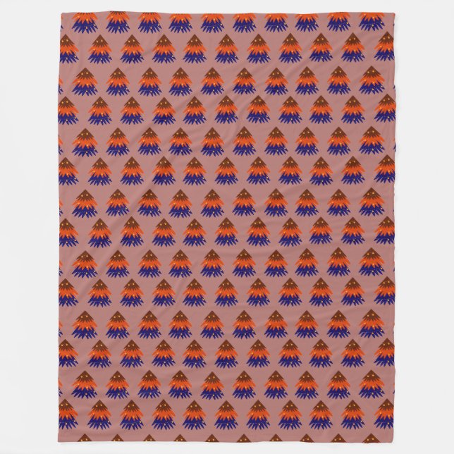 Arbre de Noël multicolore - Couverture en polaire (Devant)