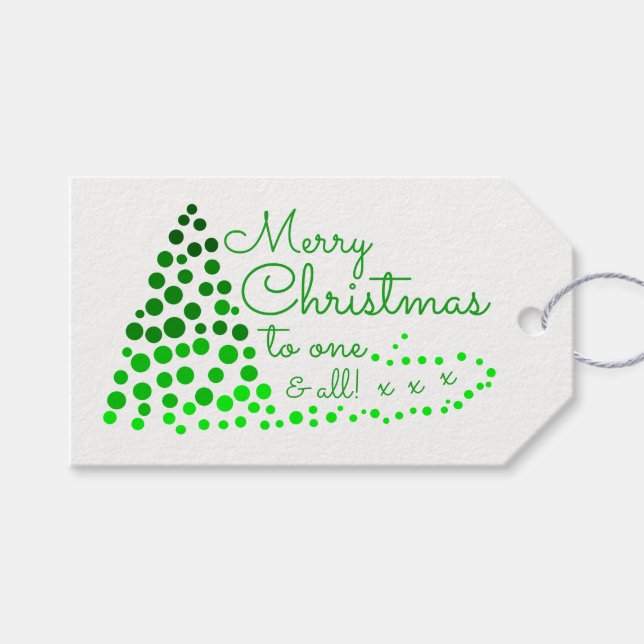 Arbre de Noël Ombré, étiquettes cadeaux de Noël (Devant (Horizontal))