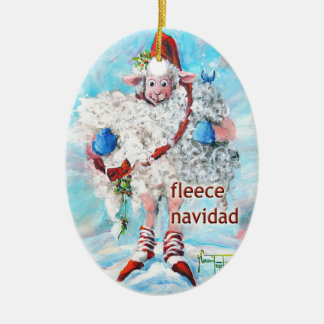 Arbre de Noël Ornement ovale Mouton Fleece Navidad