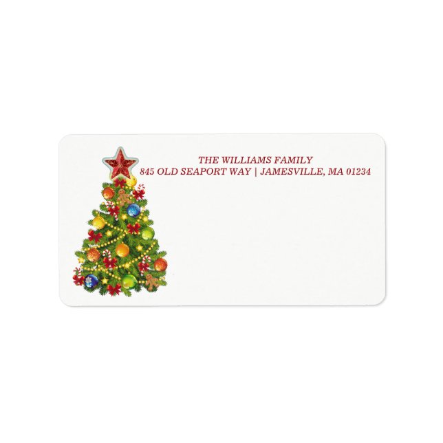 Arbre de Noël personnalisé Étiquettes de messageri (Devant)
