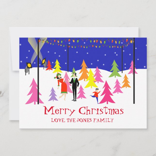 Arbre de Noël rétro Carte photo (Devant)