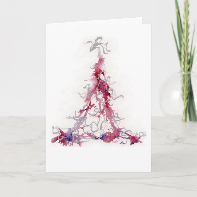 Arbre de Noël, rose, Carte de voeux (Devant)
