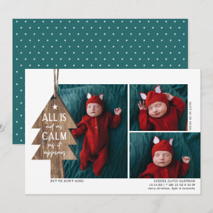 Arbre de Noël rustique 3 Faire-part de naissance p