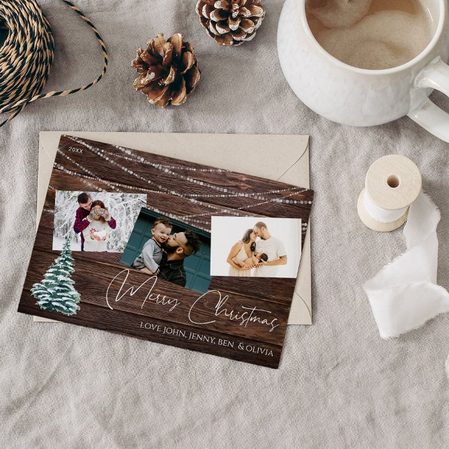 Arbre de Noël rustique 3 Photo & Lumières, Carte B (Créateur téléchargé)