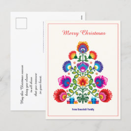🎄 arbre de Noël - style folklorique Carte postale