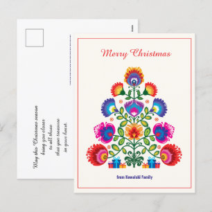🎄 arbre de Noël - style folklorique Carte postale