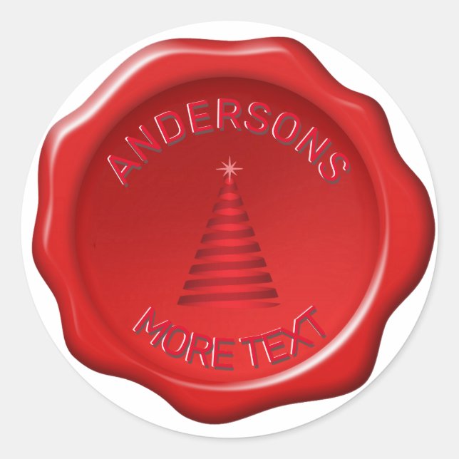 Arbre de Noël sur Stickers de cire rouge (Devant)