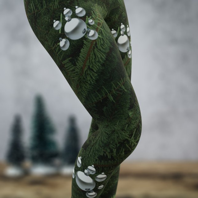 Arbre de Noël vert Ornements Leggings festifs (A fun and festive pair of christmas tree leggings with decorations. )