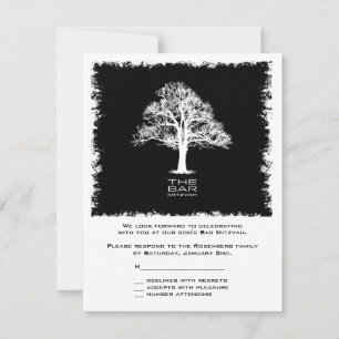 Arbre de noir de carte- de réponse de Mitzvah de