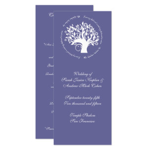 Arbre de pourpre de carte de cérémonie de mariage