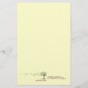 Arbre de vent de zen avec la papeterie jaune de