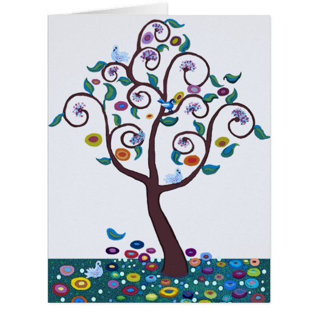 Arbre de vie avec oiseaux et fleurs (Devant)