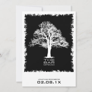 Arbre de vie Barreau Mitzvah Invitation Noir