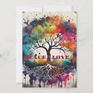 ARBRE DE VIE. Carte Paix, Amour (modifiable)