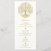 Arbre de vie Cream & Gold Celtic Mariage Menu