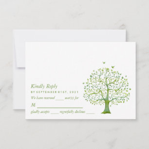 Arbre de vie, Elégant mariage carte RSVP