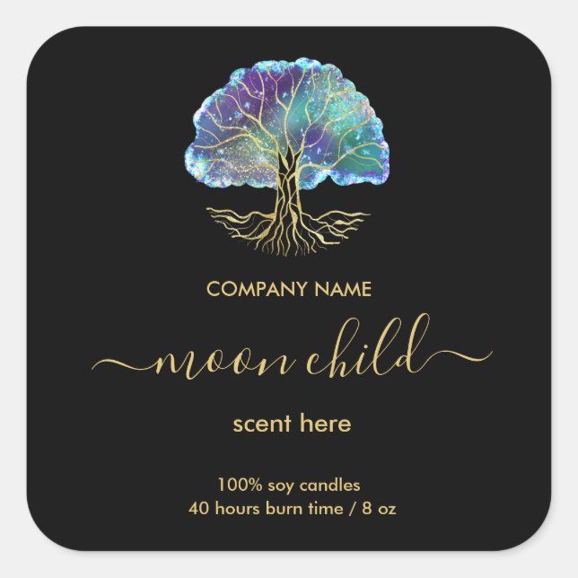 Arbre de vie Intension étiquette de bocal céleste (Devant)