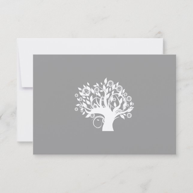 Arbre de vie Mariage juif hébreu RSVP Argent (Devant)