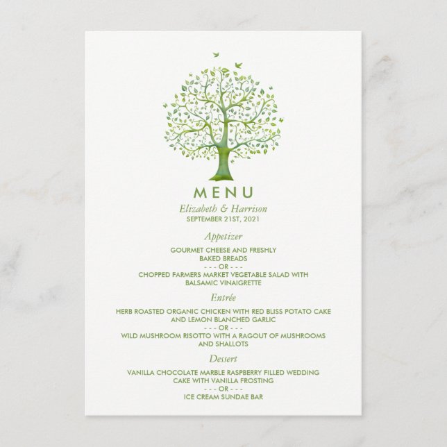 Arbre de vie, menu Mariage élégant (Devant)